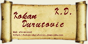 Kokan Durutović vizit kartica